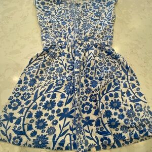 Blue Floral Kids Casual Dress